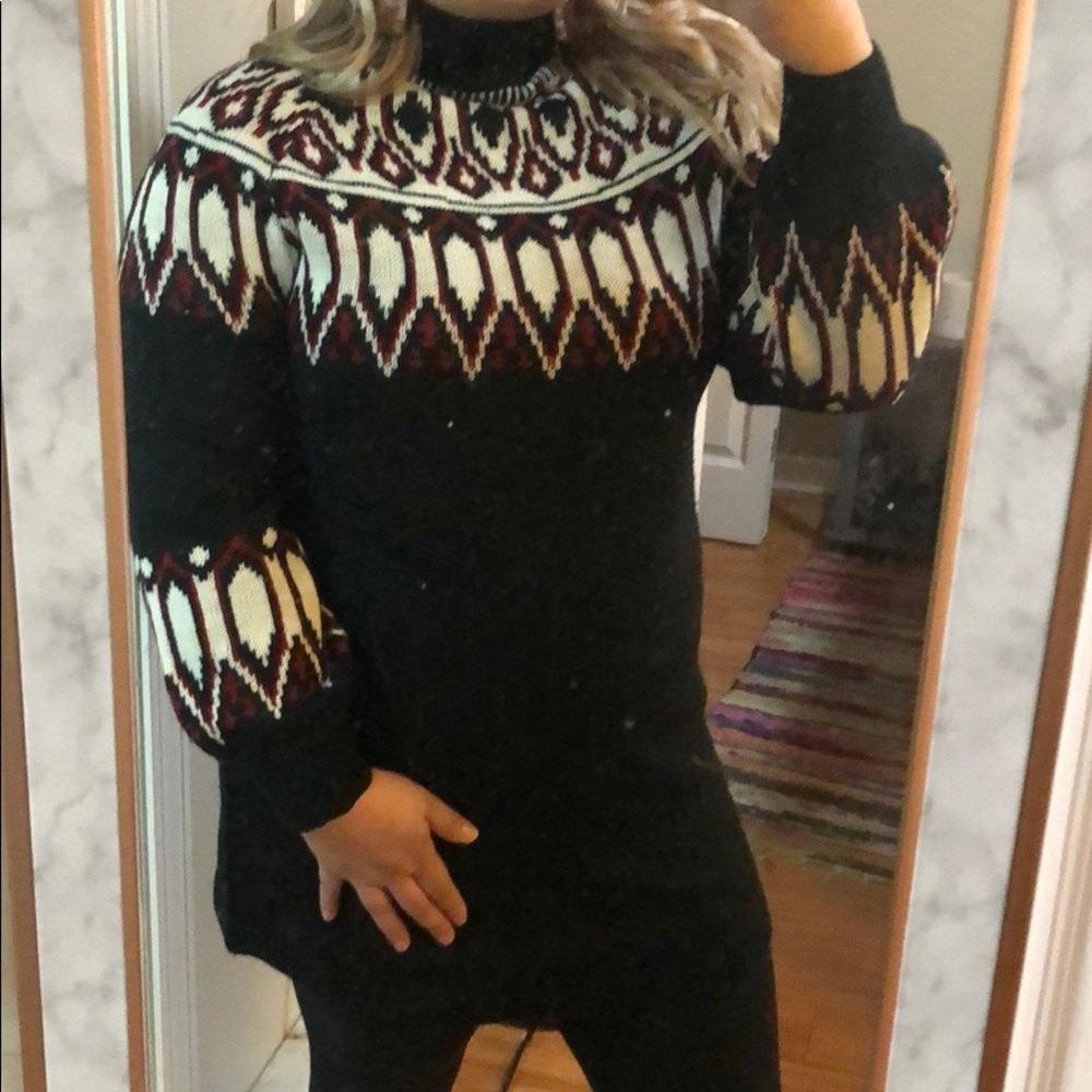 Mock neck sweater dress